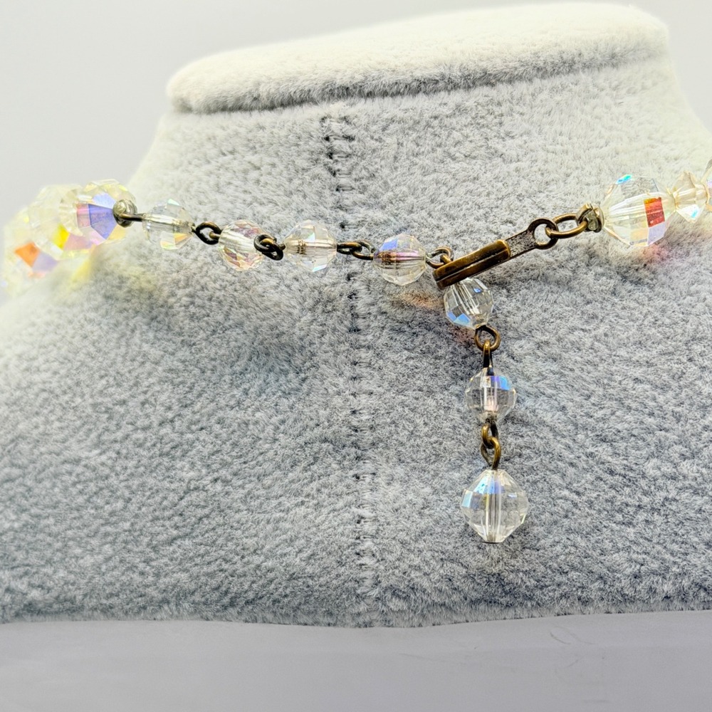 Laguna Crystal Necklace Women OS Clear AB Iridescent Excellent Vintage 1950s - Picture 13 of 17